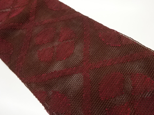 JAPANESE NAGOYA OBI FOR SUMMER / WOVEN FOLDING FAN PATTERN